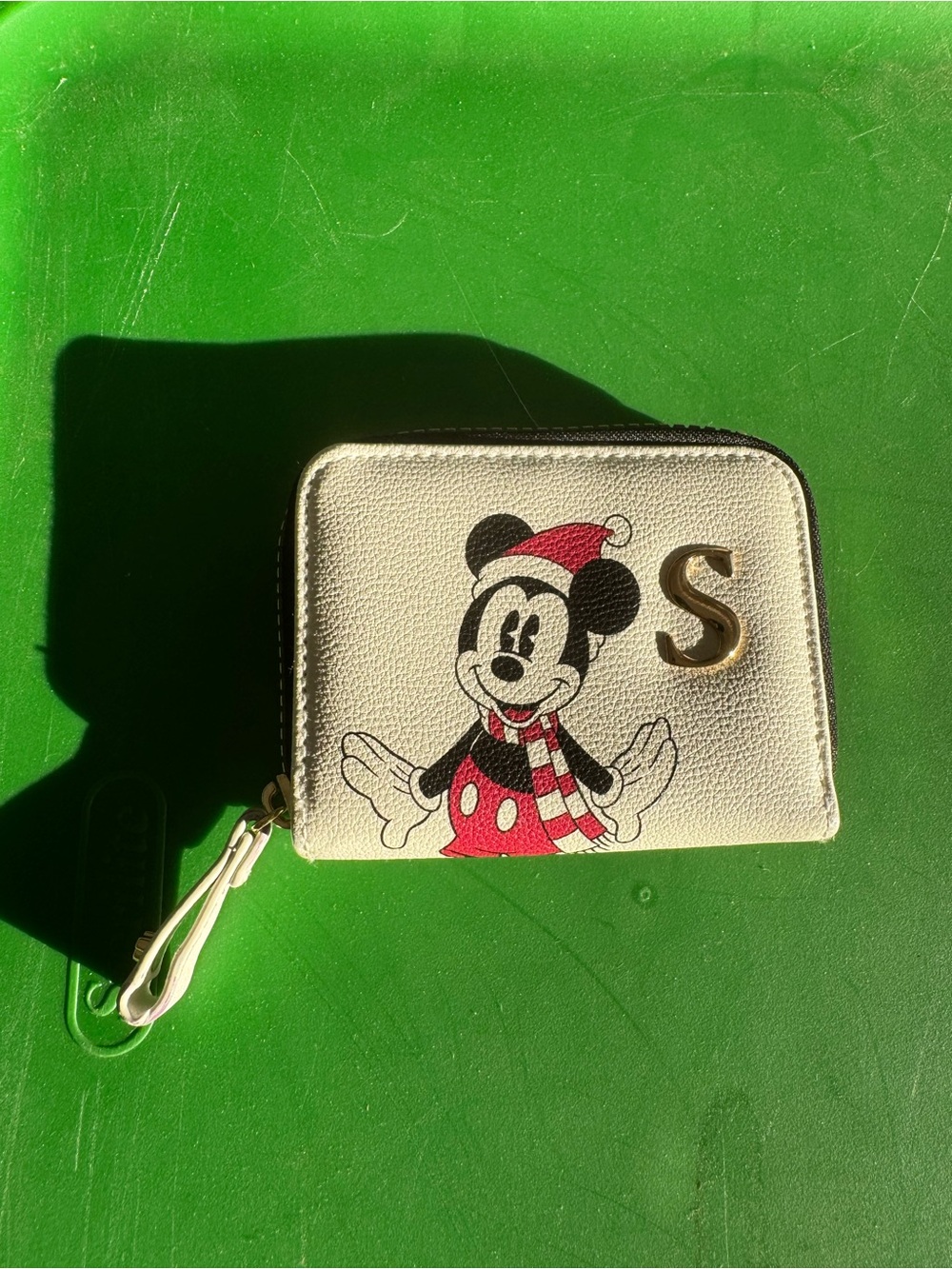 Christmas Mickey Mouse wallet with an S